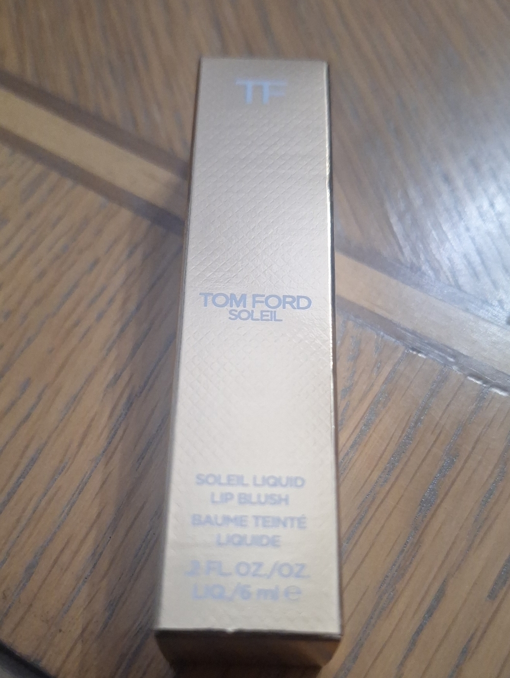 Tom Ford Soleil Liquid Lip Blush — Metallic Gold Packaging